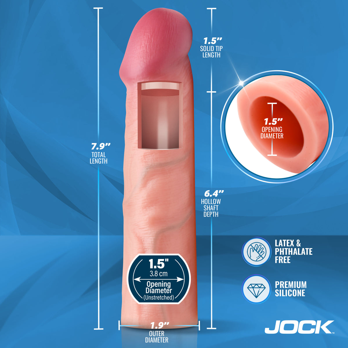 Enhancers 1.5" Silicone Penis Extension Sleeve - Light