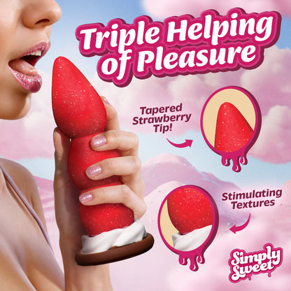 Strawberry Sweet Cream Premium Silicone Dildo