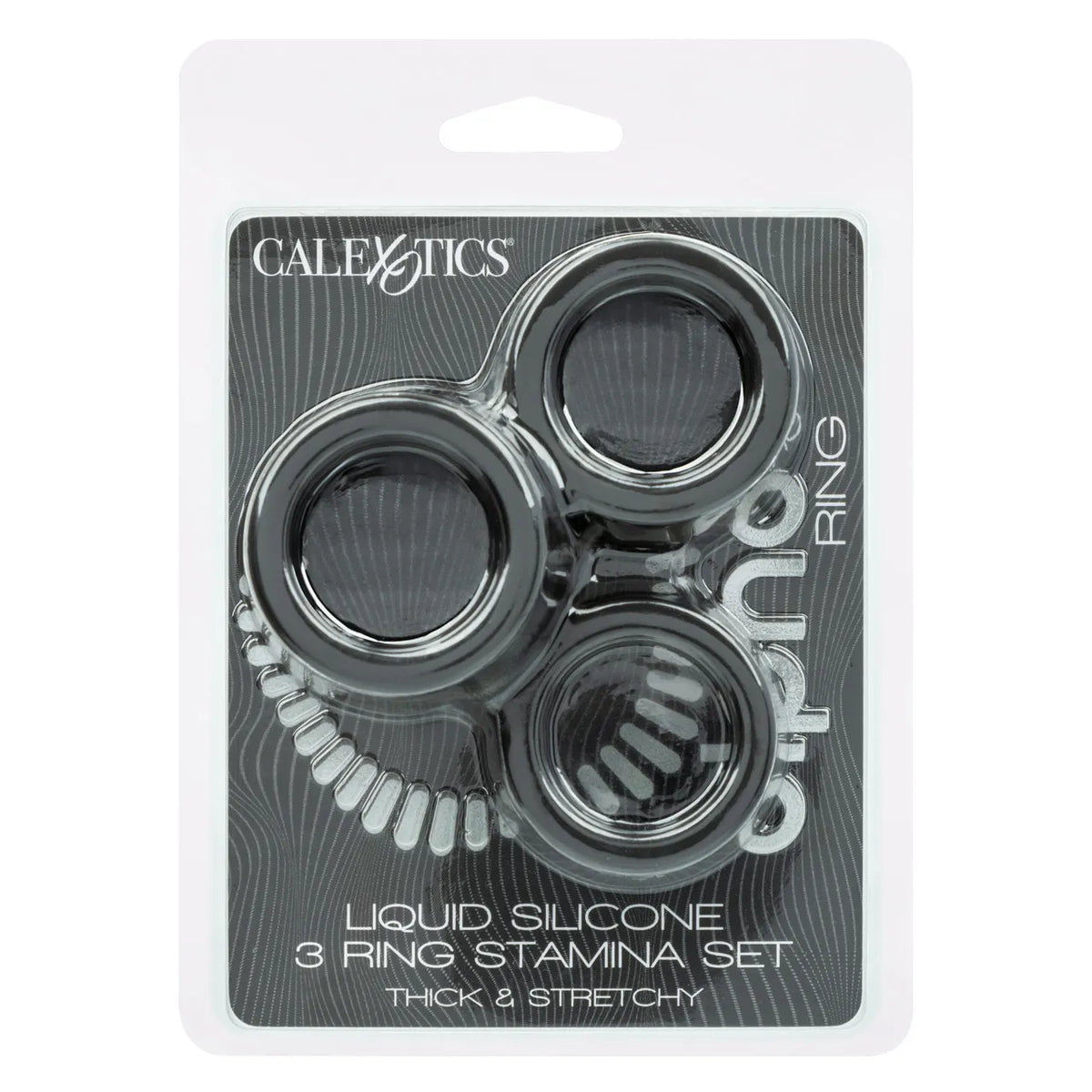 Alpha Liquid Silicone 3 Ring Stamina Set Black