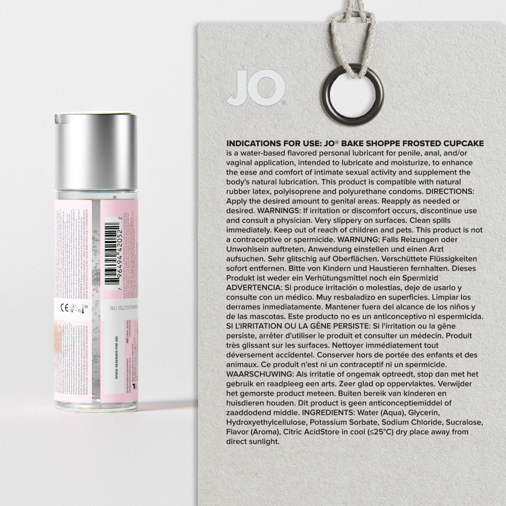 JO Bake Shoppe Water Based Flavored Lubricant - Frosted Cupcake 2oz