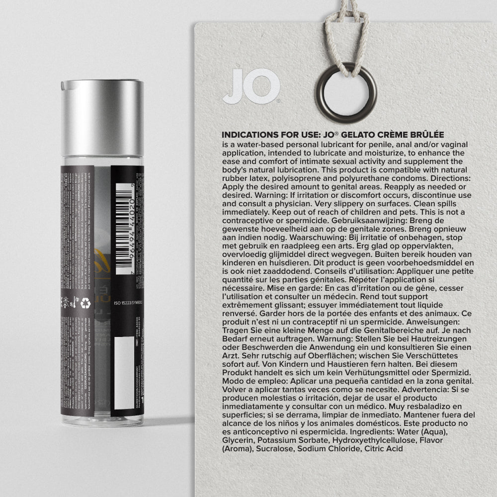JO Gelato Water Based Flavored Lubricant Creme Brulee 4oz
