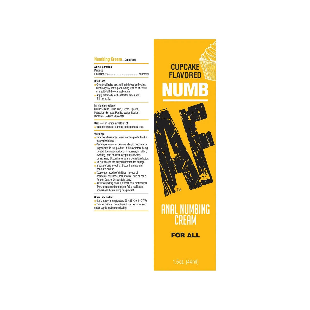 Numb Af Anal Desensitizer Gel Cupcake 1.5 Oz