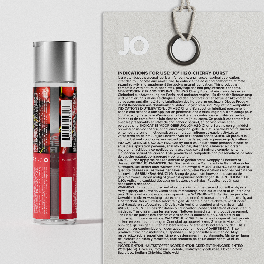 JO H2O Water Based Flavored Lubricant Cherry Burst 4oz