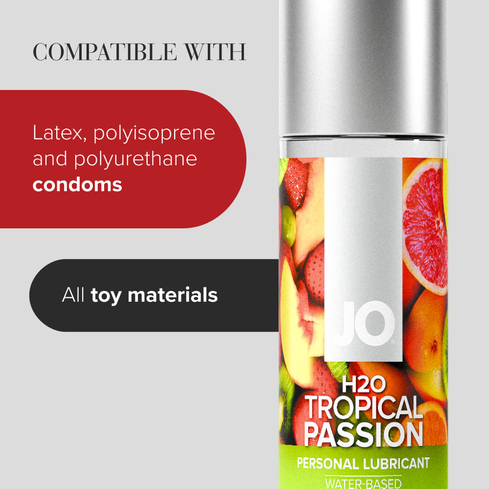 JO H2O Water Based Flavored Lubricant Tropical Passion 4oz