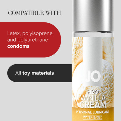 JO H2O Water Based Flavored Lubricant Vanilla Cream 4oz