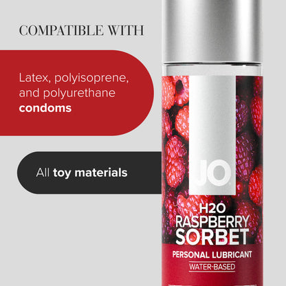JO H2O Water Based Flavored Lubricant Raspberry Sorbet 1oz