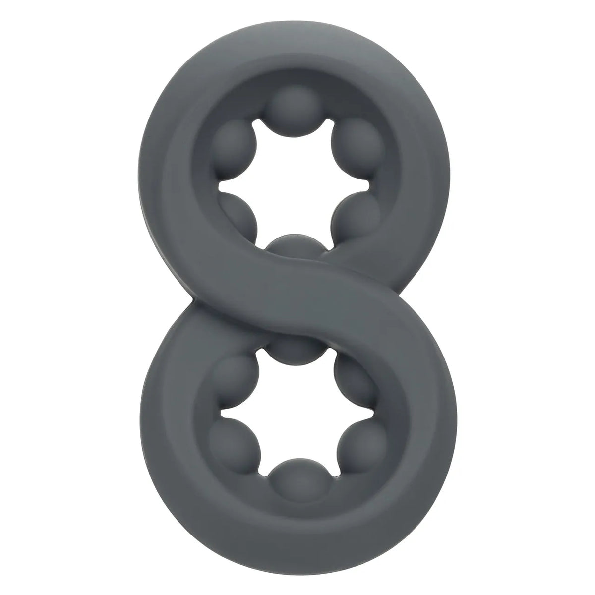 Alpha Liquid Silicone Beaded Crazy 8 Ring Grey