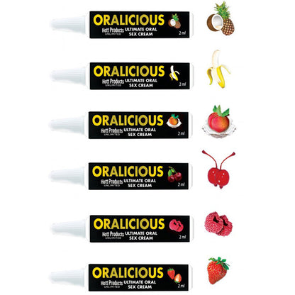 Oralicious Flavored Oral Sex Cream 144pc Display - of 2ml Tubes