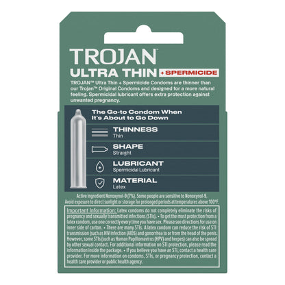 Trojan Ultra Thin Armor Spermicidal Condoms - 3 Pack