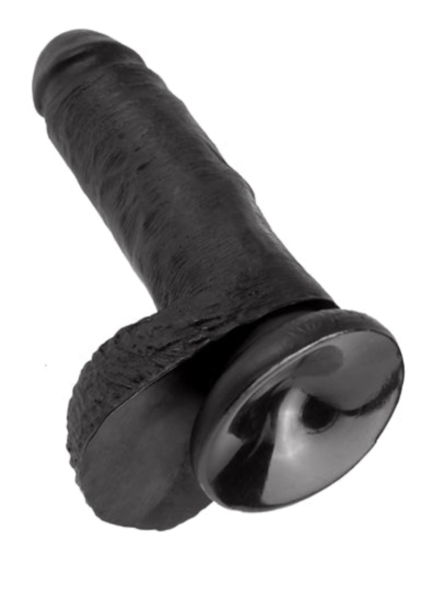King Cock Dildo with Balls 7in - Black