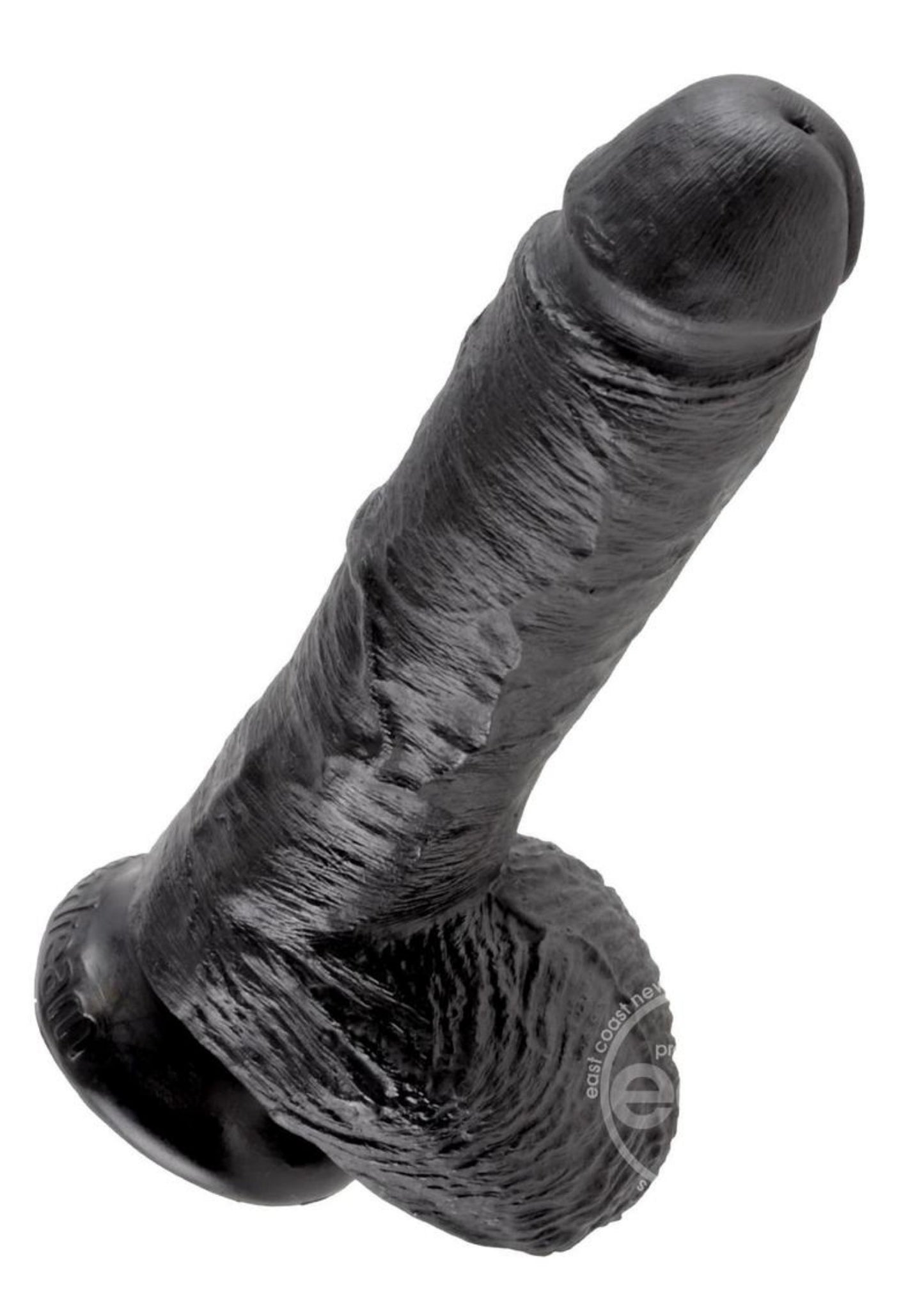 King Cock Dildo with Balls 8in - Black