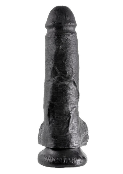 King Cock Dildo with Balls 8in - Black