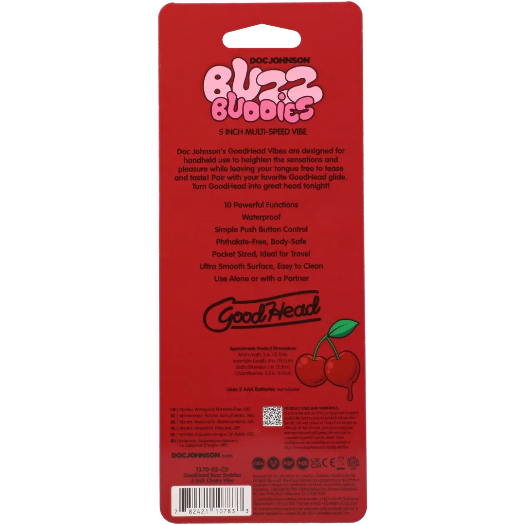 Goodhead - Buzz Buddies - 5 Inch Muti-Speed Vibe Cherries