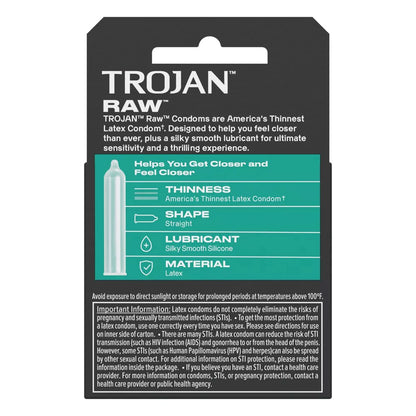 Trojan Raw (Latex) 3pk Condoms