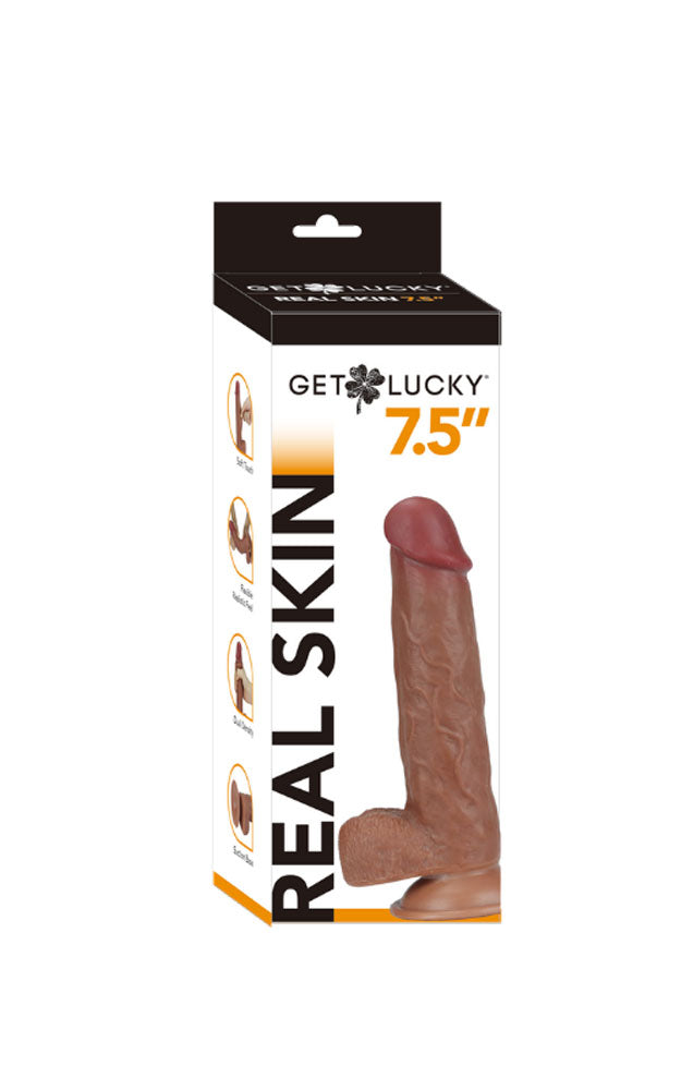 Real Skin 7.5" Dual Layer Dildo - Light Brown