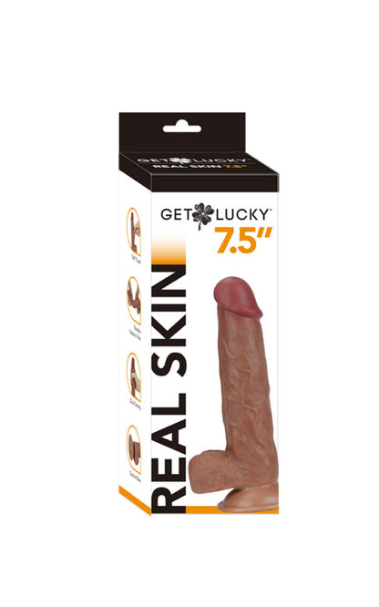 Real Skin 7.5" Dual Layer Dildo - Light Brown