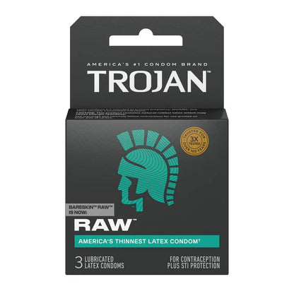 Trojan Raw (Latex) 3pk Condoms
