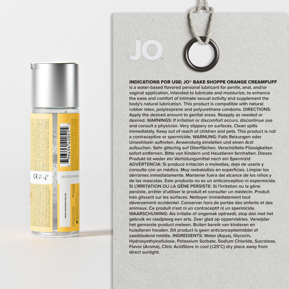 JO Bake Shoppe Water Based Flavored Lubricant - Orange Creampuff 2oz