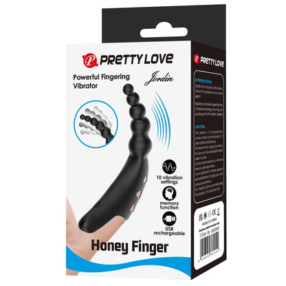 Pretty Love Jordin Beaded Finger Vibe - Black