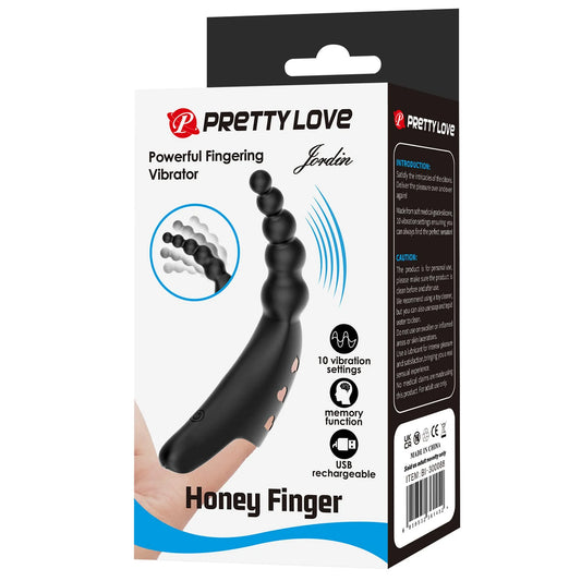 Pretty Love Jordin Beaded Finger Vibe - Black