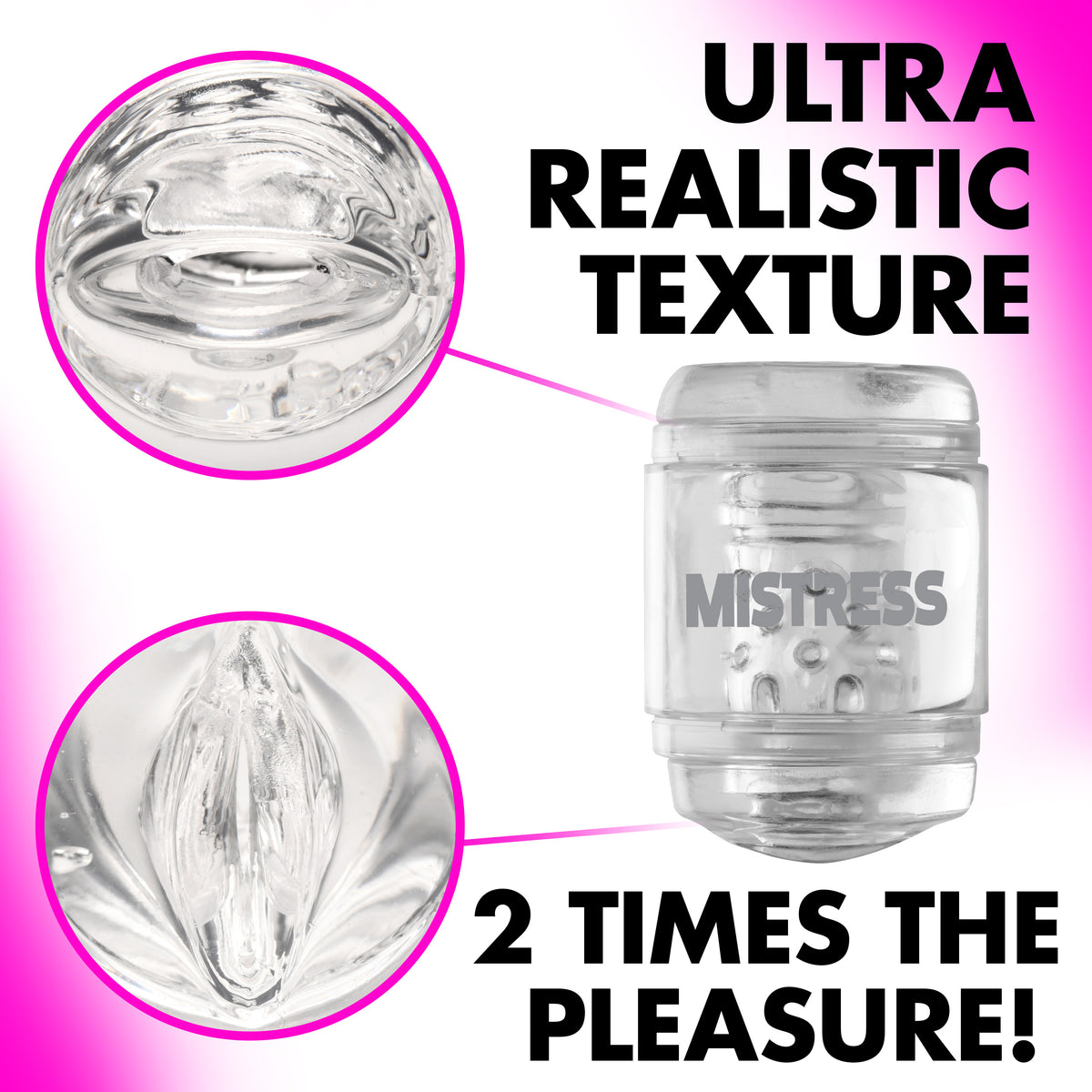 Double Shot Mouth and Pussy Stroker - Clear