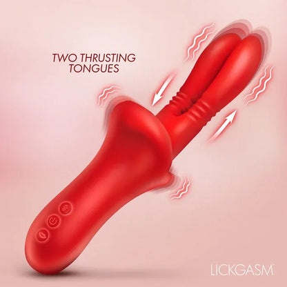 Lg Double Thrusting Silicone Vibrator Red