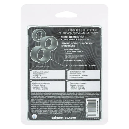 Alpha Liquid Silicone 3 Ring Stamina Set Black
