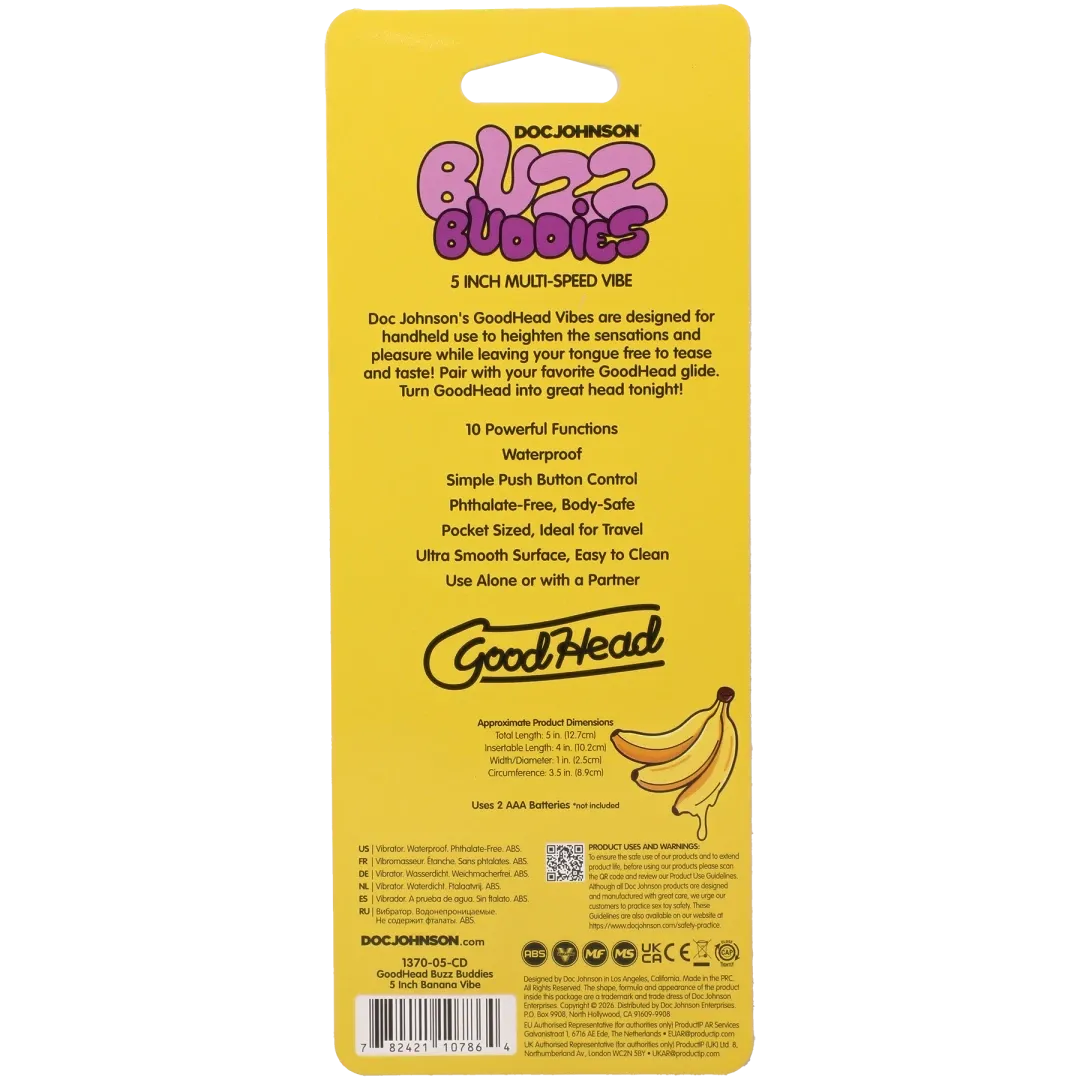 Goodhead - Buzz Buddies - 5 Inch Muti-Speed Vibe Bananas