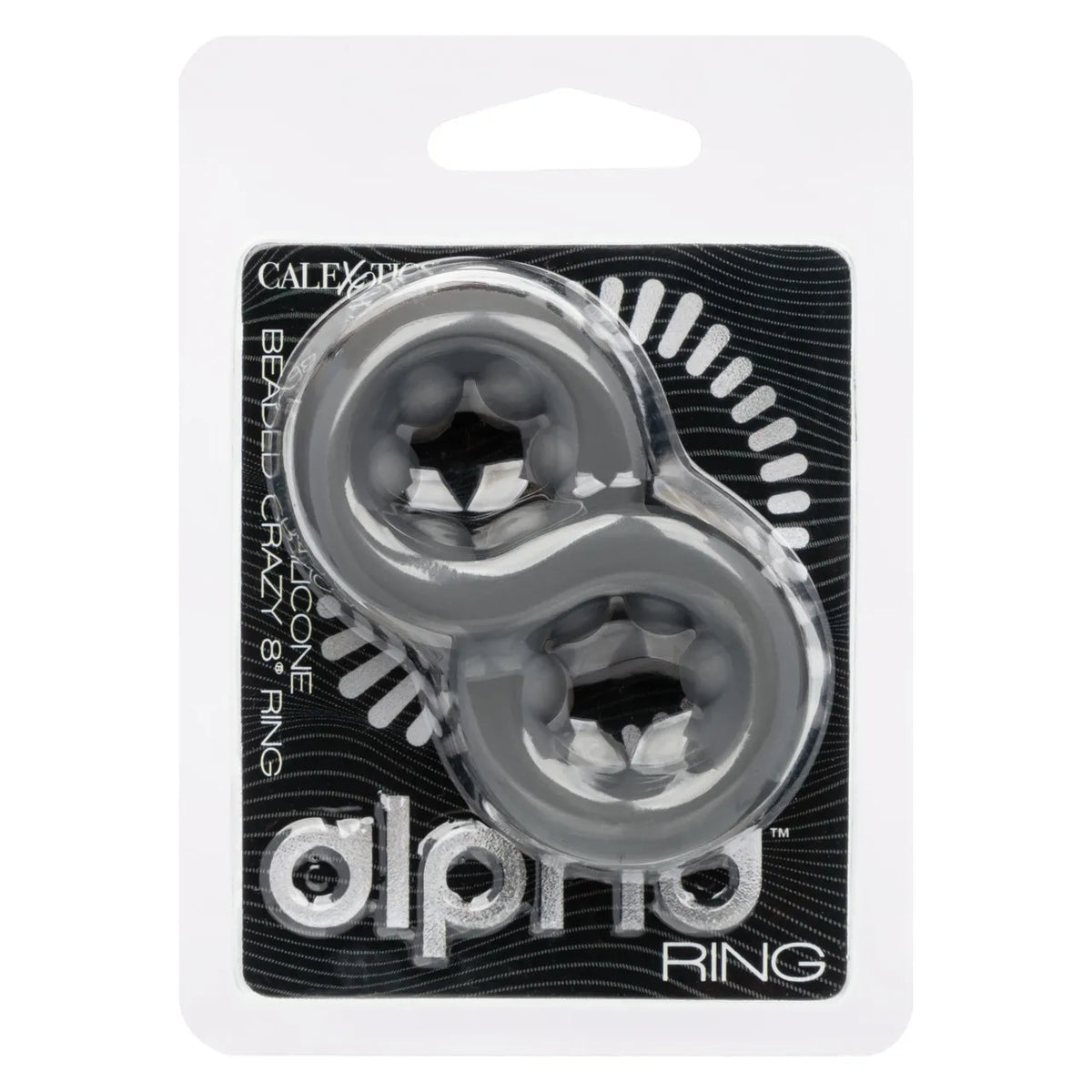 Alpha Liquid Silicone Beaded Crazy 8 Ring Grey