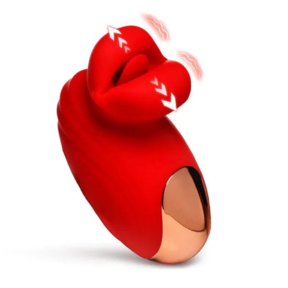 Mini Kisses Kissing & Vibrating Clitoral Stimulator Red