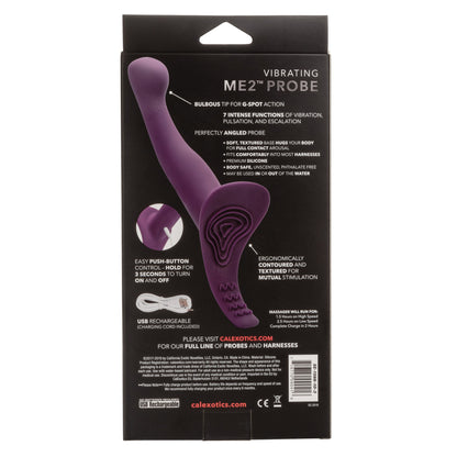 ME2 Vibrating Silicone Strap-On Ready Probe - Purple