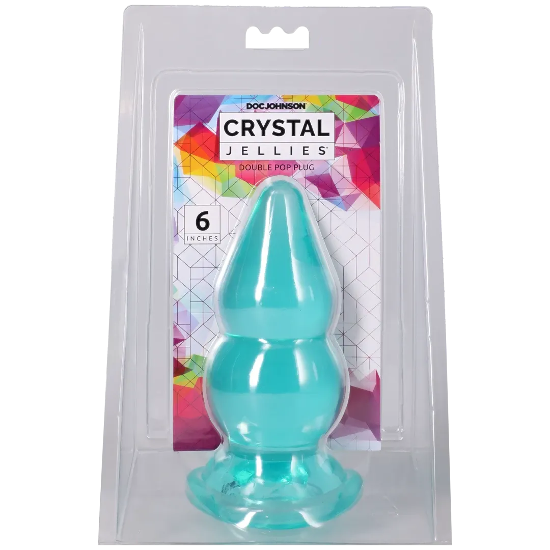 Crystal Jellies - Double Pop Plug - 6 Inch Pink