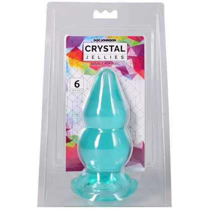 Crystal Jellies - Double Pop Plug - 6 Inch Pink