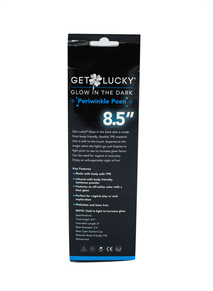Glow-in-the-Dark Periwinkle Peen Dildo 8.5"