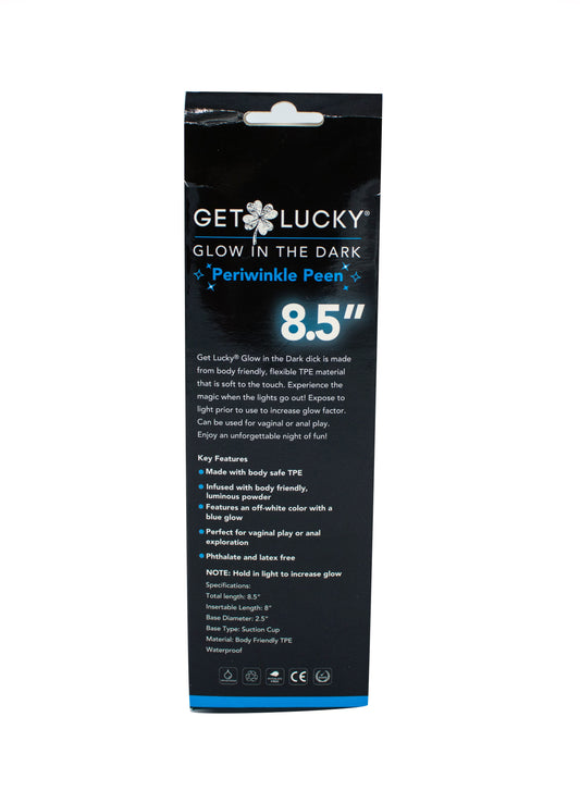 Glow-in-the-Dark Periwinkle Peen Dildo 8.5"