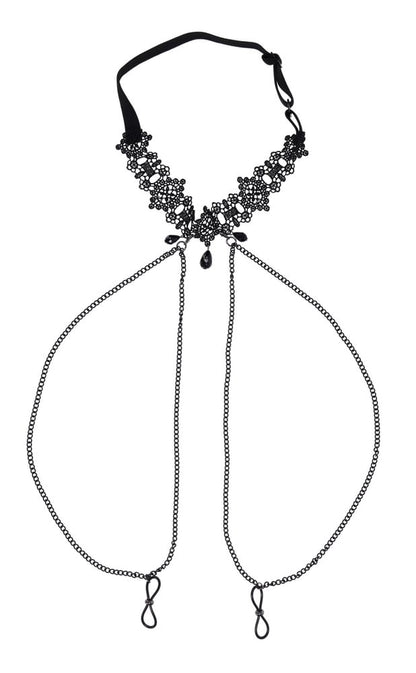 Lace Collar With Nipple Ties
