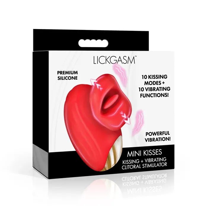 Mini Kisses Kissing & Vibrating Clitoral Stimulator Red
