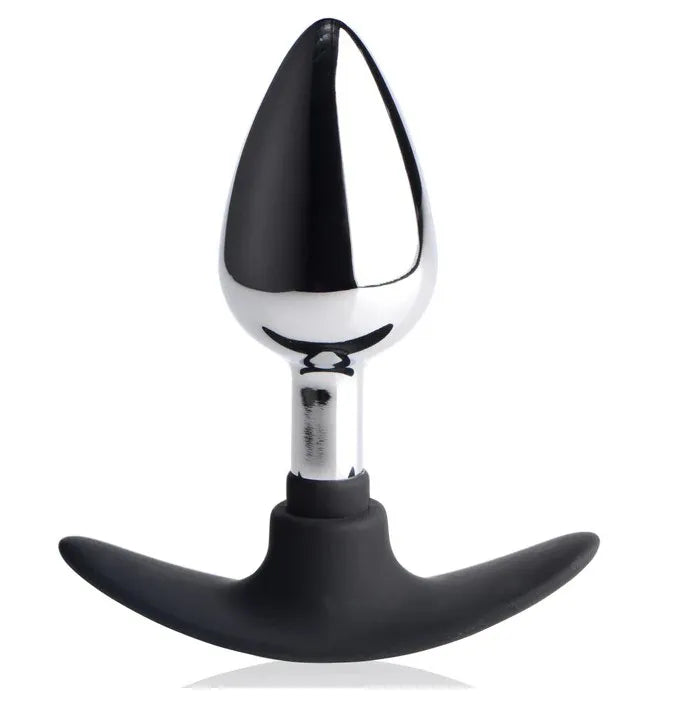 Dark Invader Metal and Silicone Anal Plug - Medium -