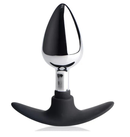 Dark Invader Metal and Silicone Anal Plug - Medium -