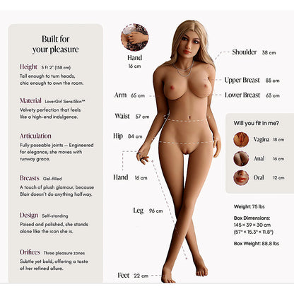 Doll Blair Powered Vanilla 5ft 2" - Enhanced
