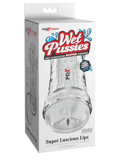 Pdx Extreme Wet Pussies Super Luscious Lips Self-Lubricating Stroker - Frosted