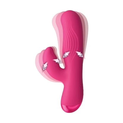 Bg Ribbed Silicone Rabbit Vibrator Pink