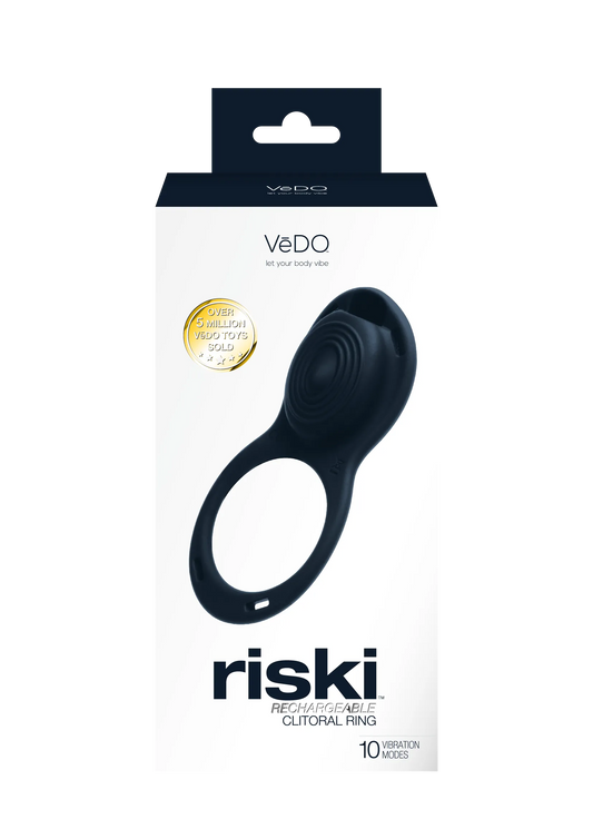 Riski Rechargeable Clitoral Vibe for Couples Black