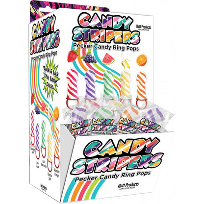 Candy Stripers Pecker Candy Ring Pop 36pc Display - 5 Assorted Flavors