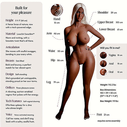 Doll Kiara Chocolate 5ft 3" - Standard
