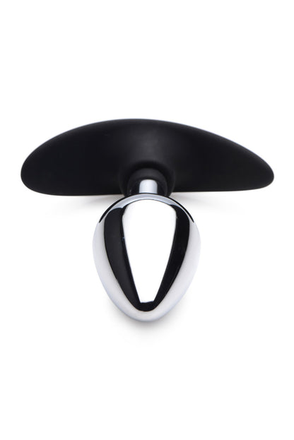 Dark Invader Metal and Silicone Anal Plug - Medium
