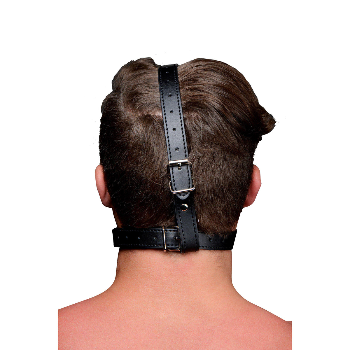 Strict Head Harness with Ball Gag - Black