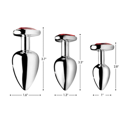 Red Heart Gem Anal Plug- Large