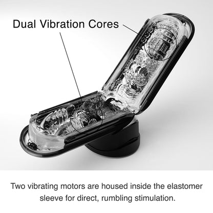 Flip 0-Zero Electronic Vibration Stroker- Black