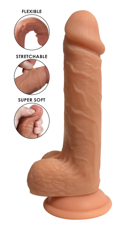 Easy Rider 7 Inch Dual Density Dildo With Balls - Light
